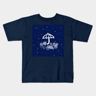 umbrella, accessory, protection, weather, haberdashery, illustration, night, cosmoc, space, galaxy, stars Kids T-Shirt